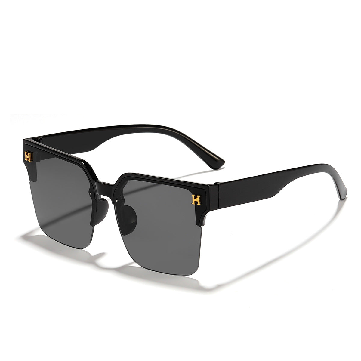 Damen moderne quadratische Sonnenbrille mit transparentem Rahmen Karnz