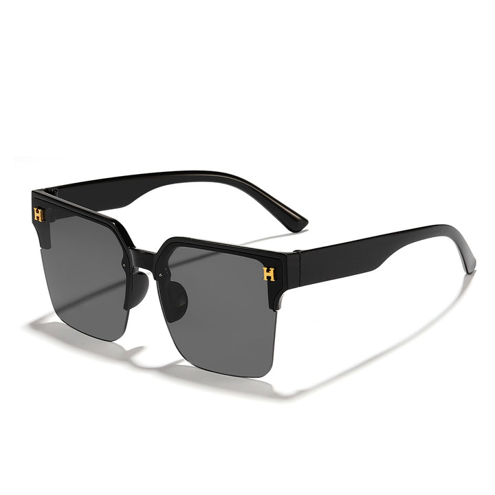 Damen moderne quadratische Sonnenbrille mit transparentem Rahmen Karnz