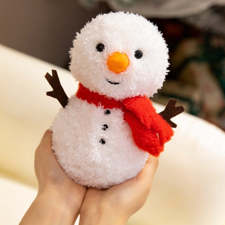 Plüsch Schneemann Feiertags Dekorativer Tischspielzeug mit Schal & Filz Zweigarmen Karnz