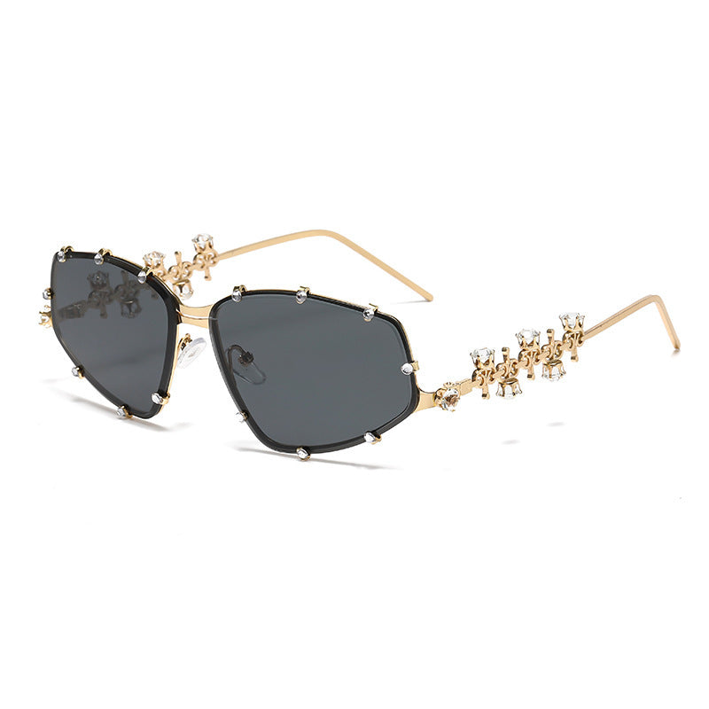 Damen Designer-Brille mit glamourösem Akzent und funkelnden Glitzersteinen Karnz