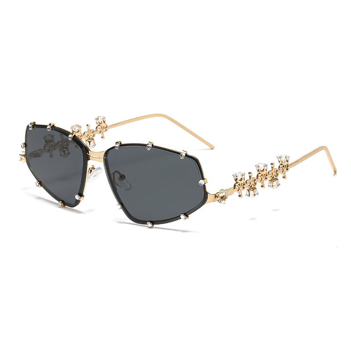 Damen Designer-Brille mit glamourösem Akzent und funkelnden Glitzersteinen Karnz