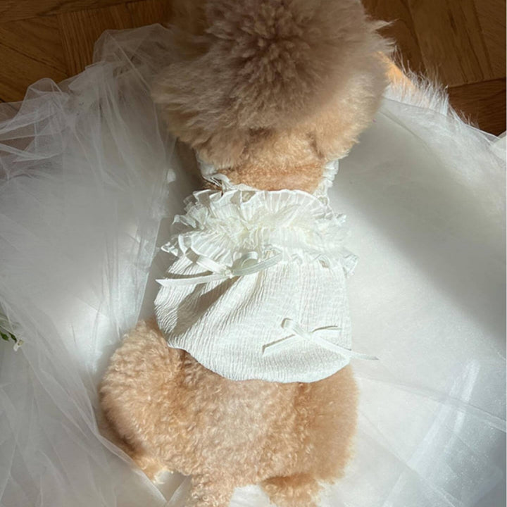 Baby Rüschenträger Strukturiertes Overall-Kleid mit Organza-Besatz & Satin s