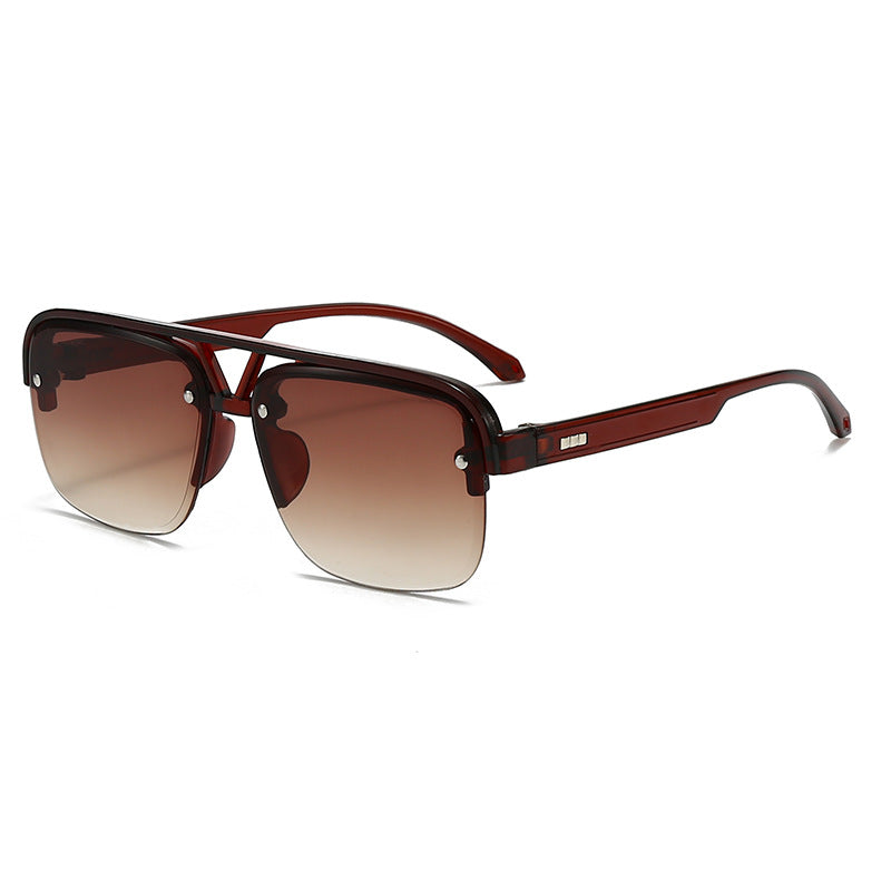Damen modische quadratische Sonnenbrille mit transparentem Rahmen Karnz