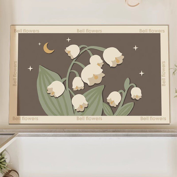 Florales Design Badezimmerteppich für Badezimmerböden