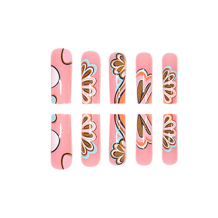 Kreatives Florales Muster Nagelkunst Karnz
