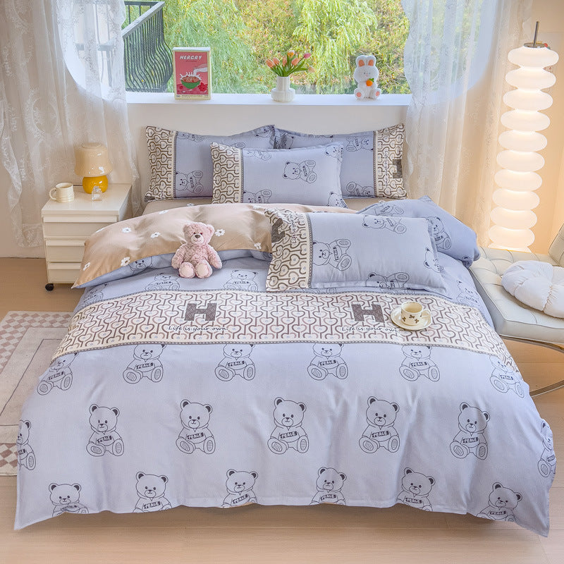 Blumenmuster Wende Bettbezug Set