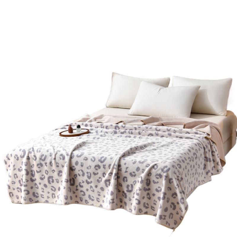 Luxus Leopardenmuster Fleece-Wurfdecke Karnz