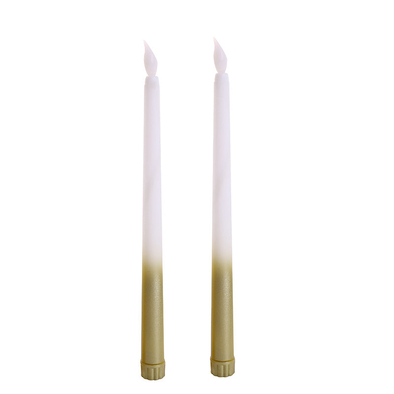 Batteriebetriebene LED-Gradient-Taper-Kerzen-Set mit Flackerflamme und abnehmbaren Basen