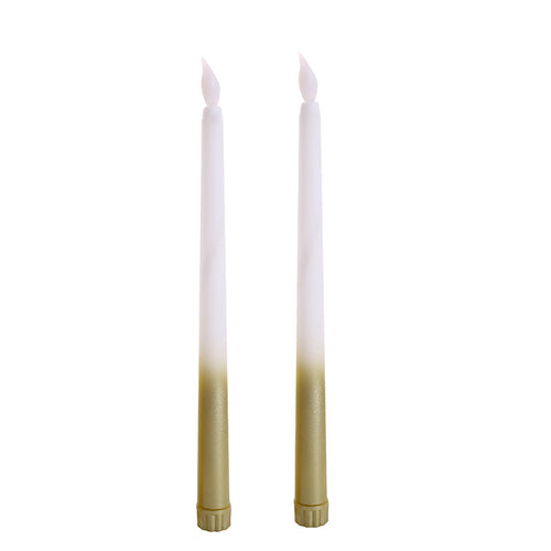 Batteriebetriebene LED-Gradient-Taper-Kerzen-Set mit Flackerflamme und abnehmbaren Basen