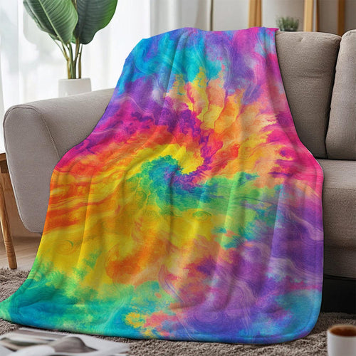 Lebhaftes Batik-Fleece-Wurfdecke