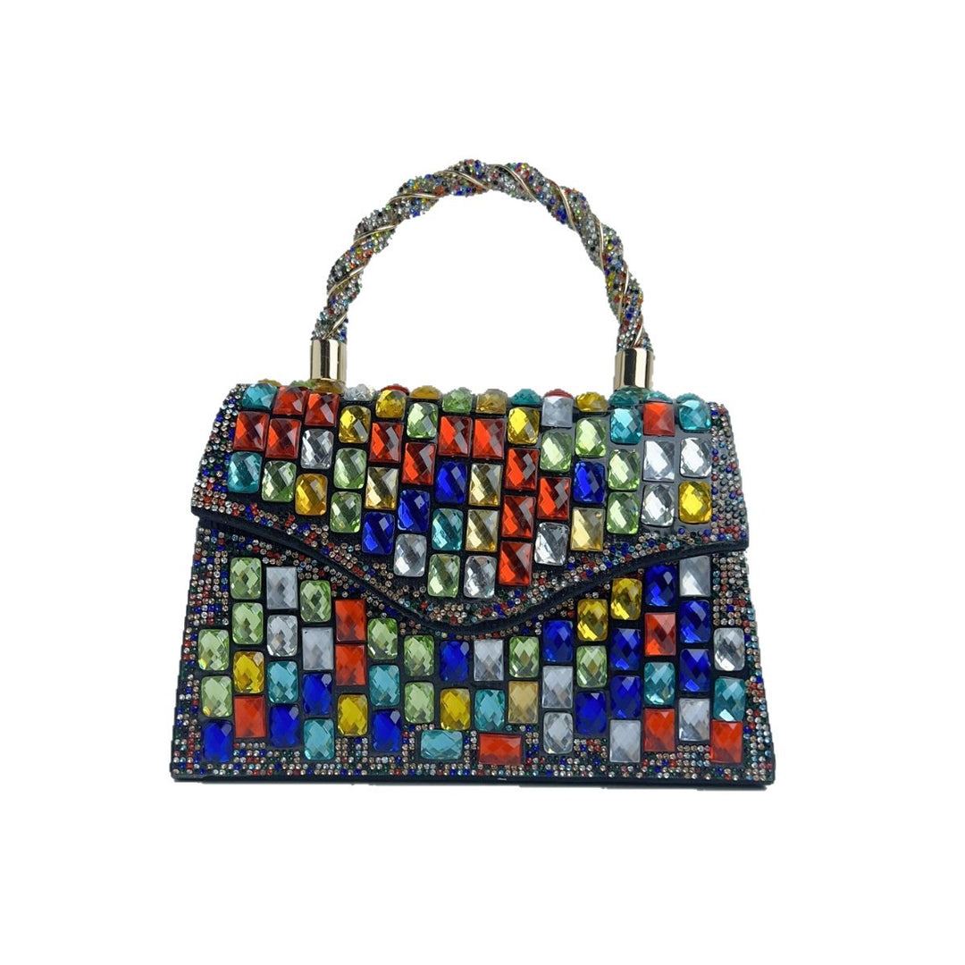 Bunte Strass Abendtasche