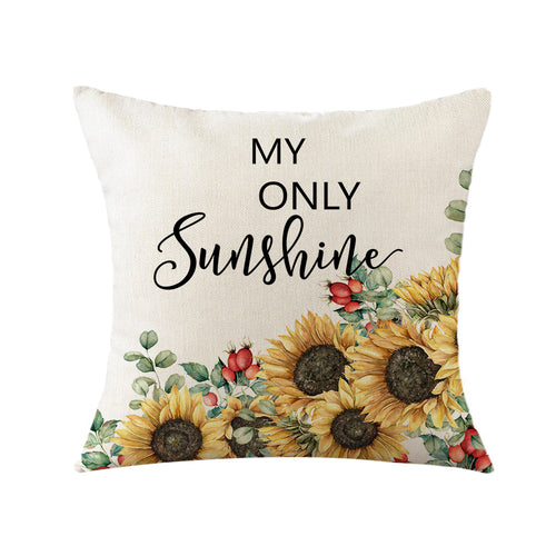 Damen Kissenbezug mit Sonnenblumenmuster Karnz