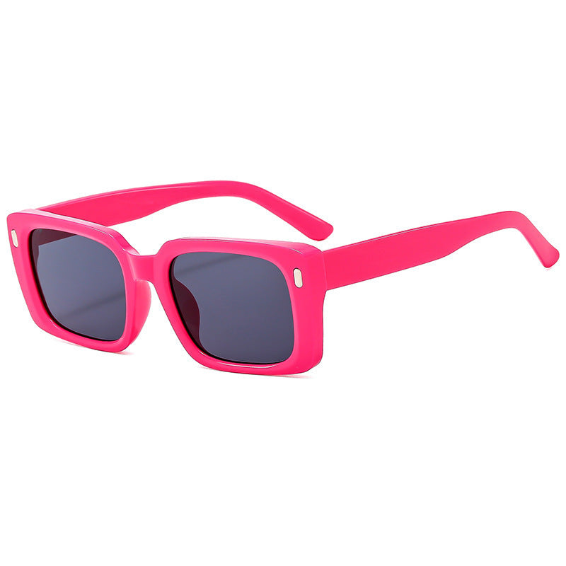 Damen Modische quadratische Sonnenbrille mit mattem Gestell und UV-Schutz Karnz
