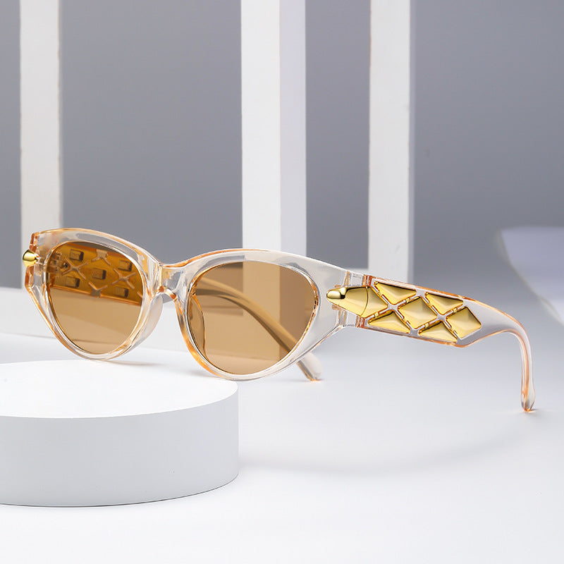 Damen Cat-Eye Sonnenbrille mit luxuriösen Akzenten und einzigartigem Design Karnz