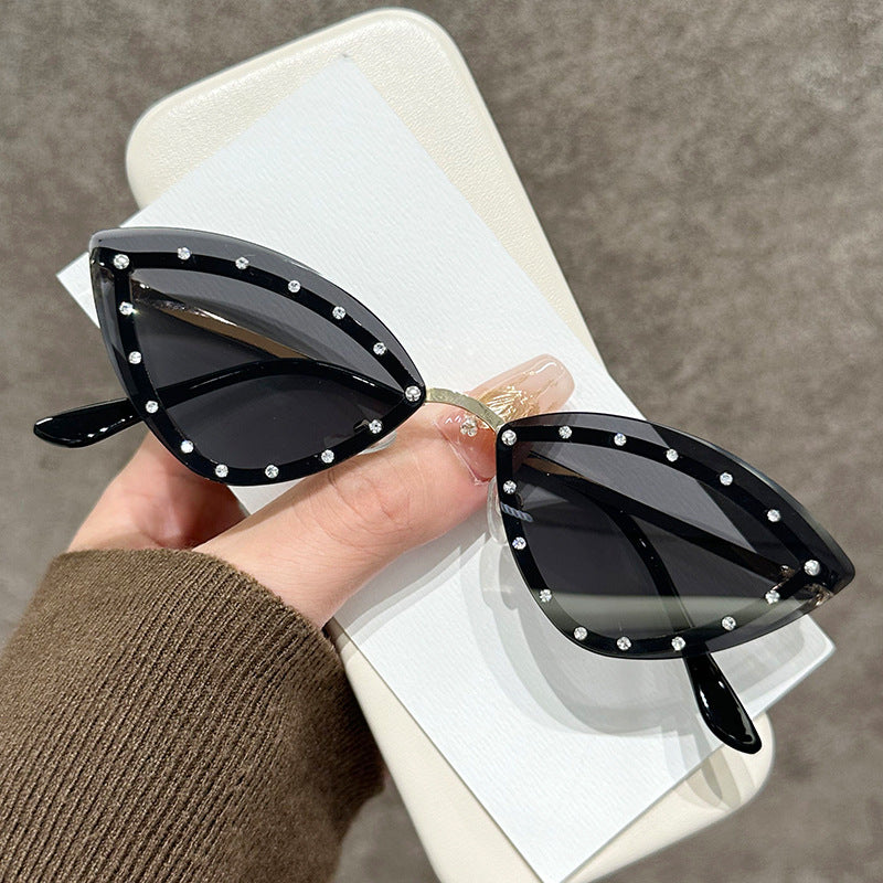 Rhinestone-besetzte Katzenaugen-Fashion-Sonnenbrille