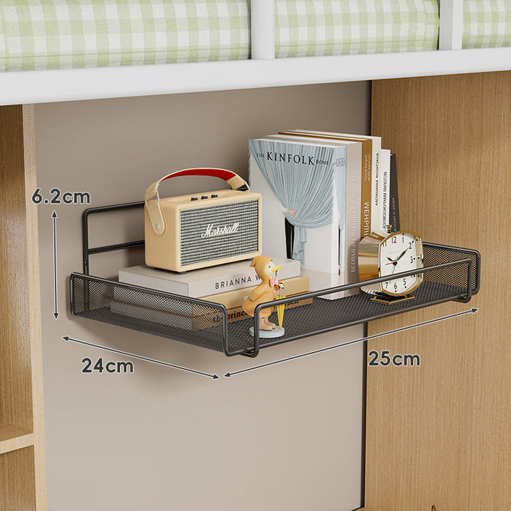 Niedrigprofiliertes Mesh-Unter-Schienen-Organizer-Regal für Bettgestelle und Etagenbett-Schienen