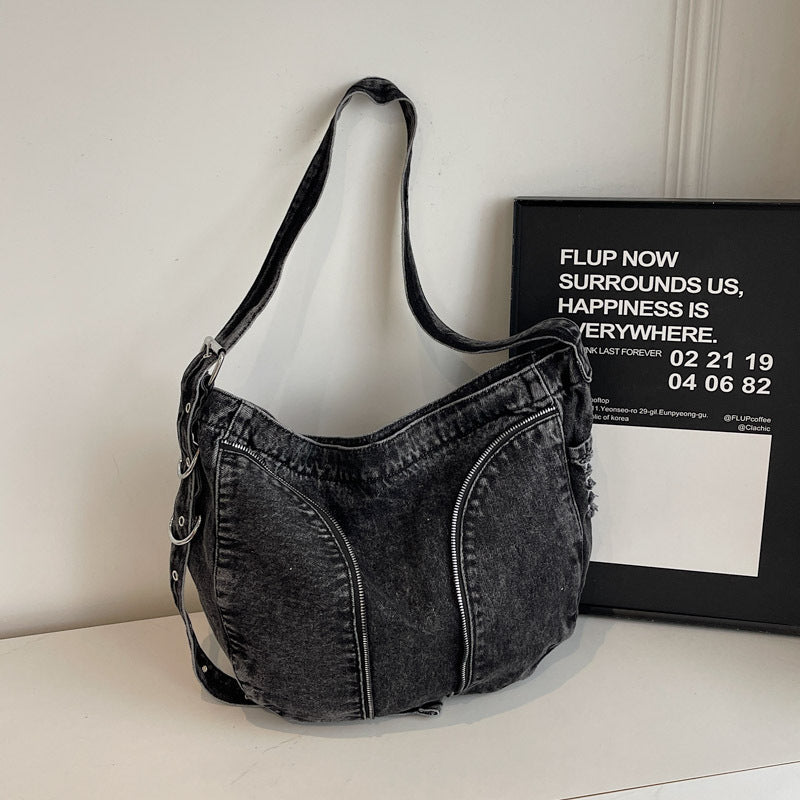 Modische Denim Schultertasche Karnz