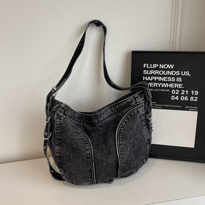 Modische Denim Schultertasche Karnz