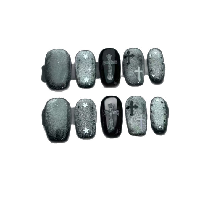 Gothic-inspirierte Press-On Nail Art Set Karnz
