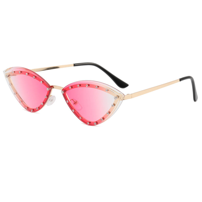 Damen Cat-Eye Sonnenbrille mit Glitzer-Details Karnz