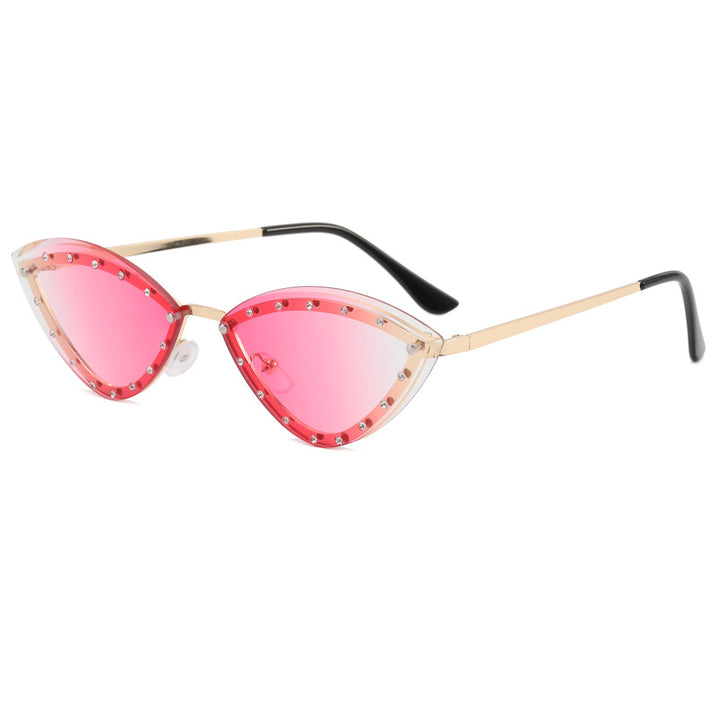 Damen Cat-Eye Sonnenbrille mit Glitzer-Details Karnz