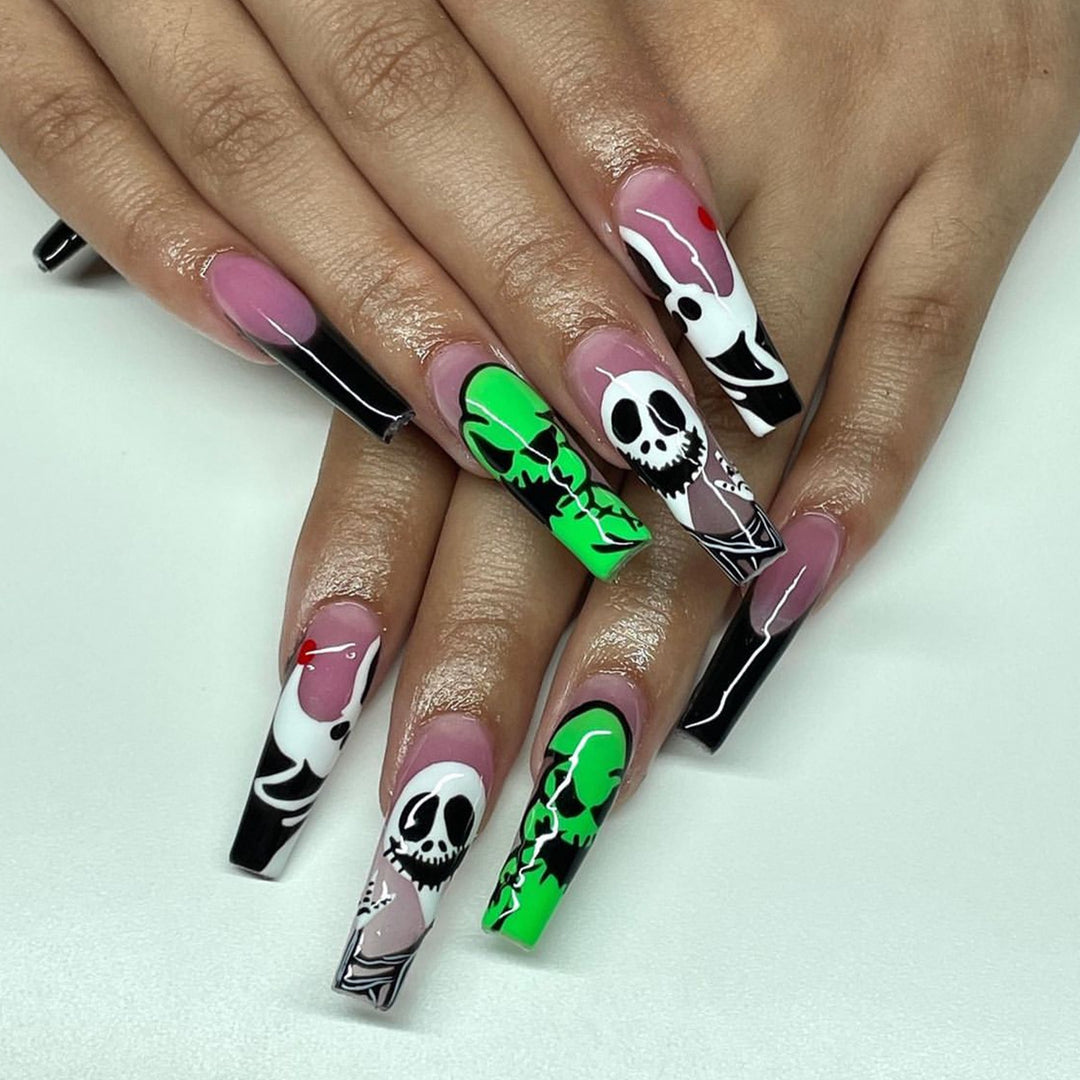 Verspielt Totenkopf Kunst Nagelverlängerungen Karnz