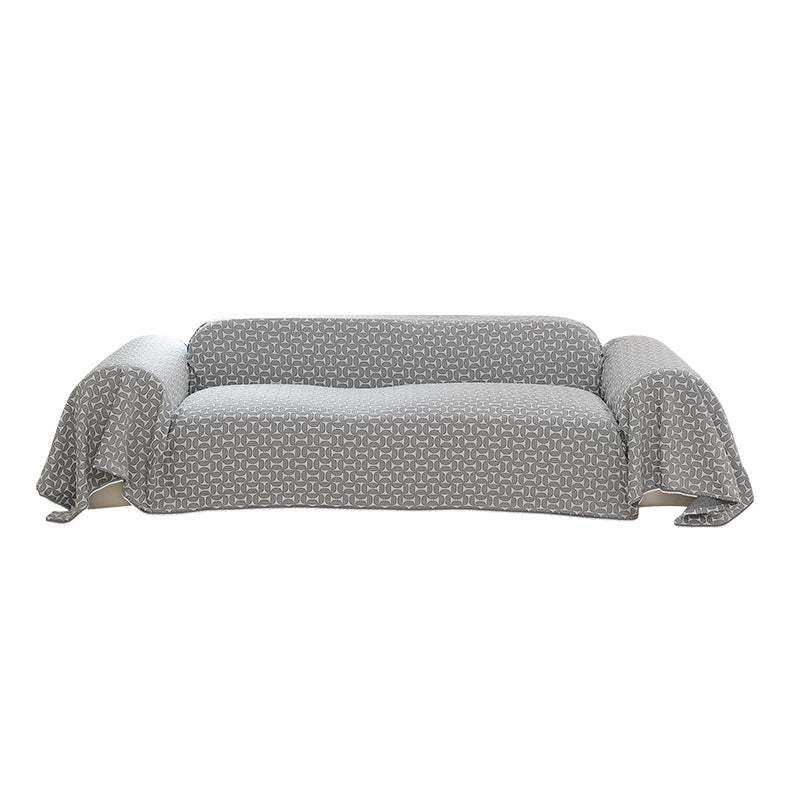 Waschbarer Sofa‑Überwurf mit geometrischem Jacquardmuster und rutschfester Unterseite