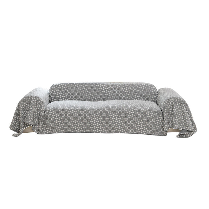 Waschbarer Sofa‑Überwurf mit geometrischem Jacquardmuster und rutschfester Unterseite