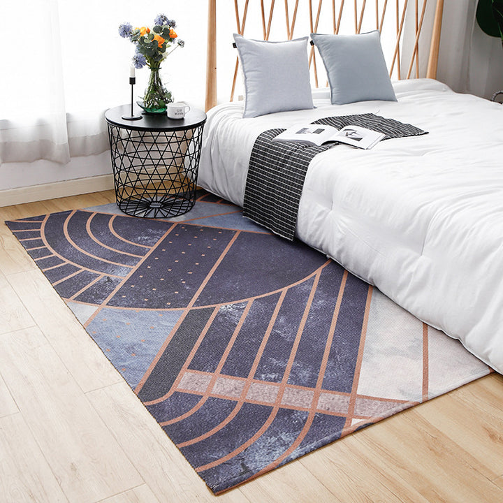 Runder Dekorativer Wohnzimmer-Teppich mit modernem geometrischem Muster Karnz