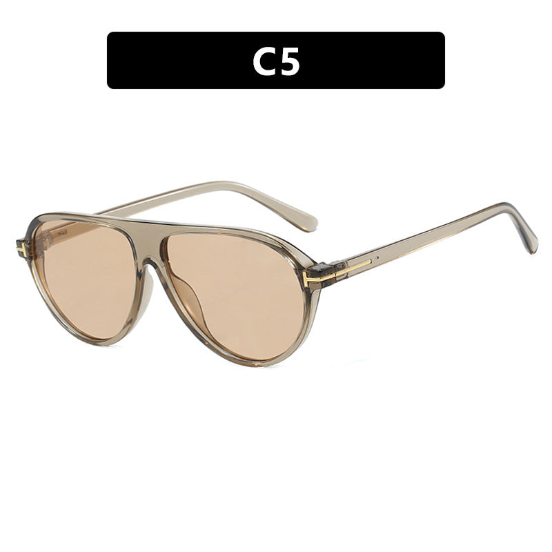 Damen trendige Oversized-Sonnenbrille mit elegantem Metallrahmen und UV-Schutz Karnz