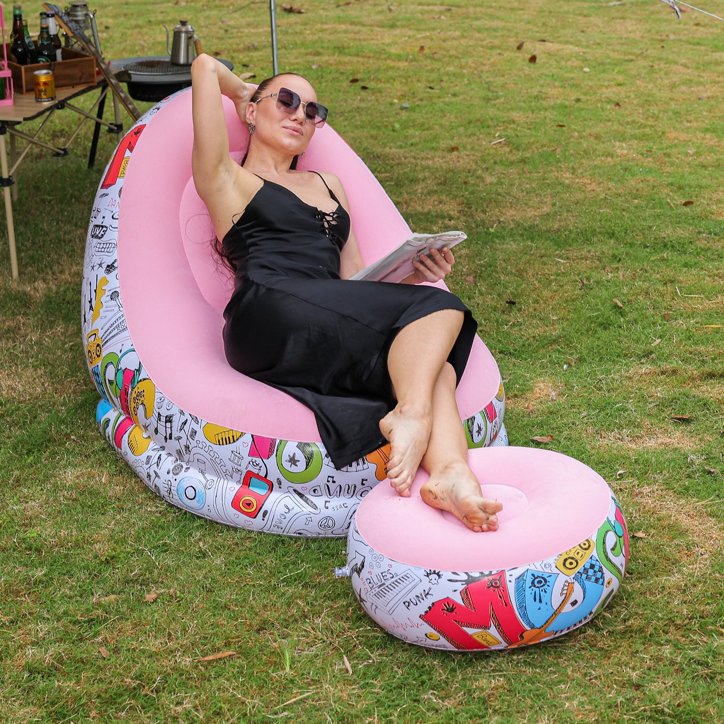 Damen Aufblasbares Komfort-Sofa mit ergonomischer Rückenlehne Karnz