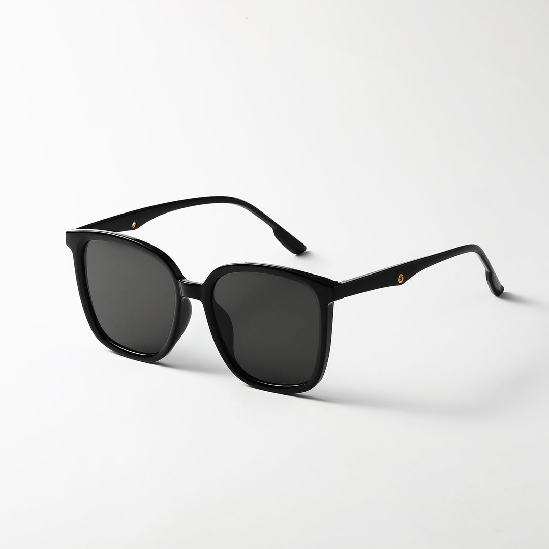 Damen stilvolle quadratische Sonnenbrille mit klarem Rahmen und polarisierten Gläsern Karnz