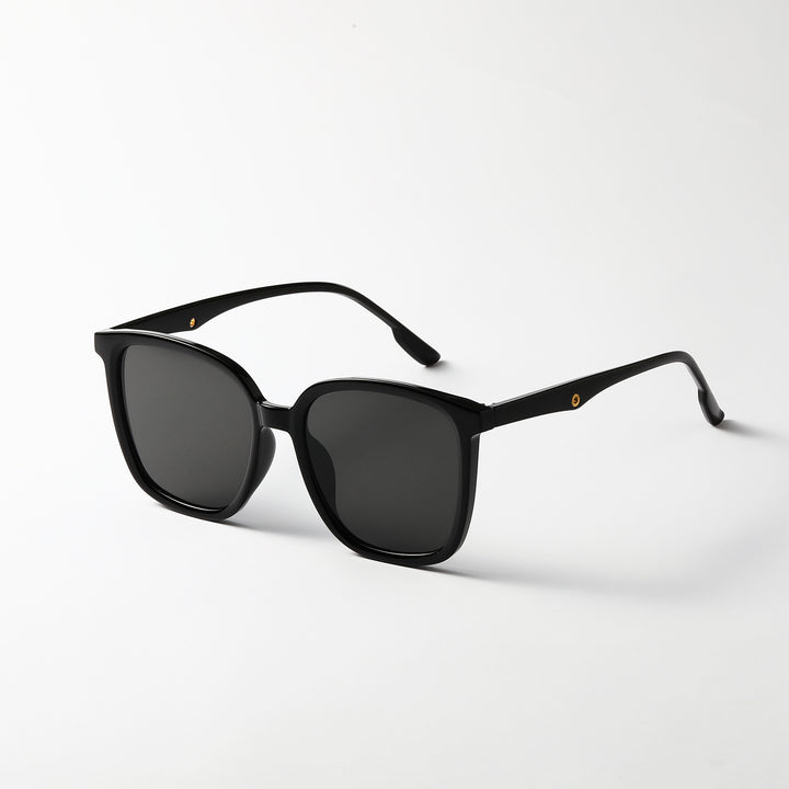 Damen stilvolle quadratische Sonnenbrille mit klarem Rahmen und polarisierten Gläsern Karnz