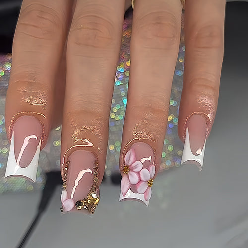 Chic Floral Press-On Nail Art Extensions Karnz