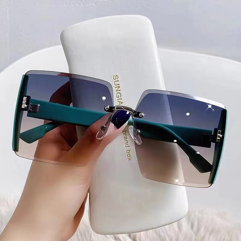 Damen oversized quadratische Sonnenbrille mit uv-schutz Karnz