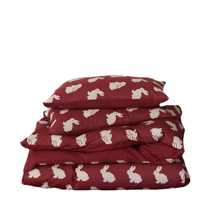 Clover-Print Baumwoll-Percale Bettbezug mit Eckenbindungen und Umschlagverschluss