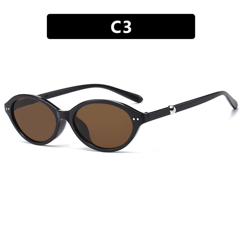 Damen trendige Sonnenbrille im ovalen Design mit UV-Schutz Karnz