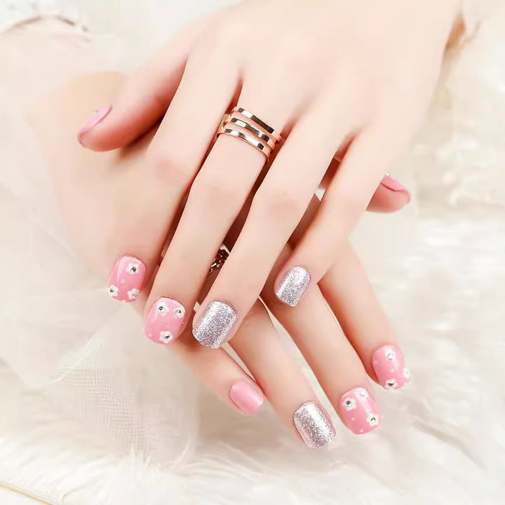 Blumen Glitter Press-On Nagel Set