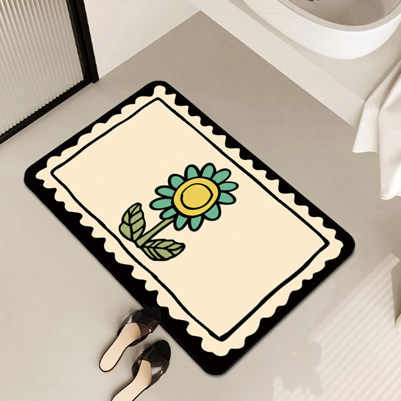 Dekorativer floral bedruckter Badematte Karnz
