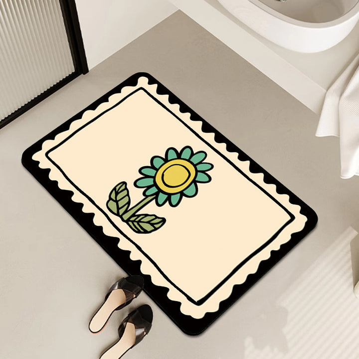 Dekorativer floral bedruckter Badematte Karnz