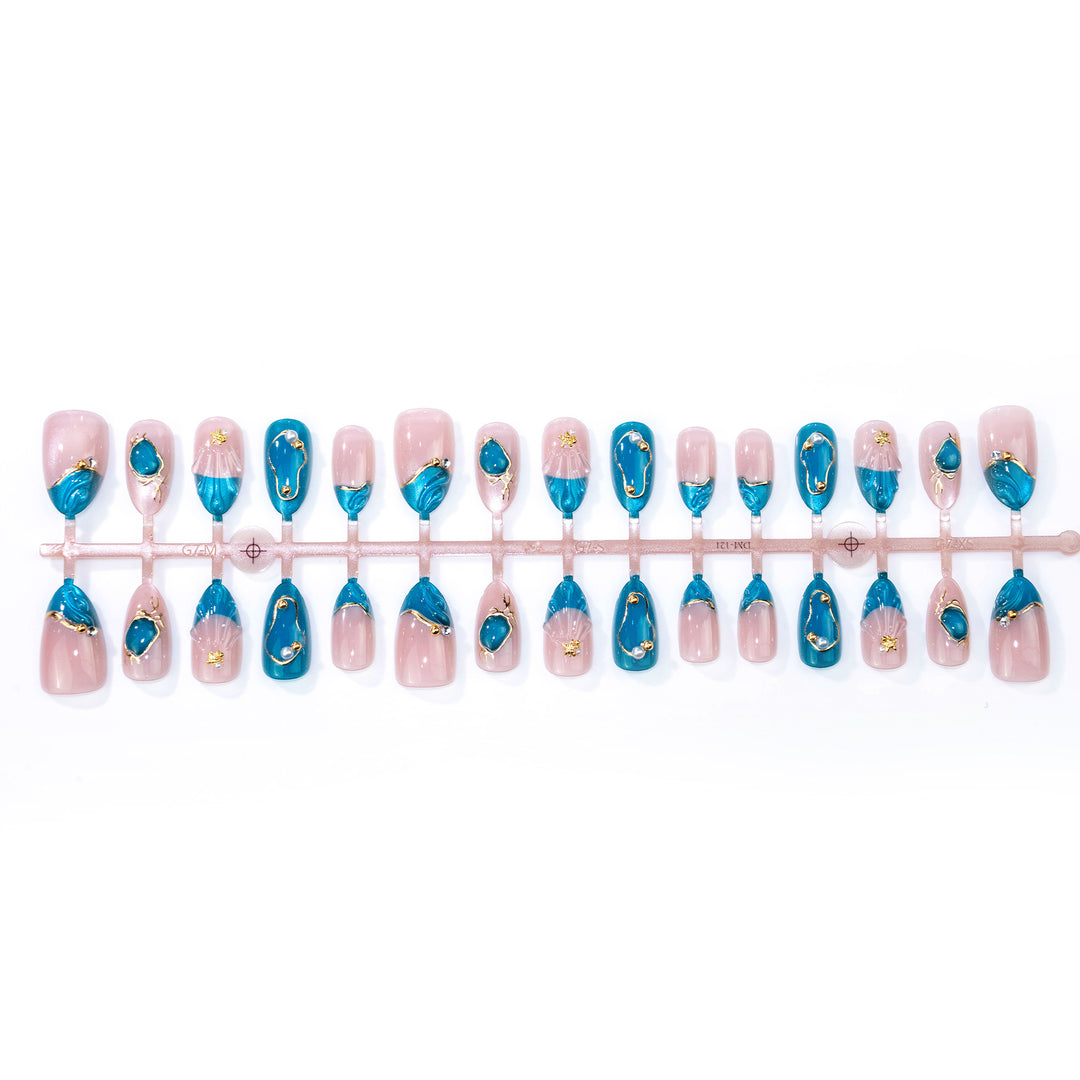 Elegantes abstraktes Press-On-Nagelkunstset