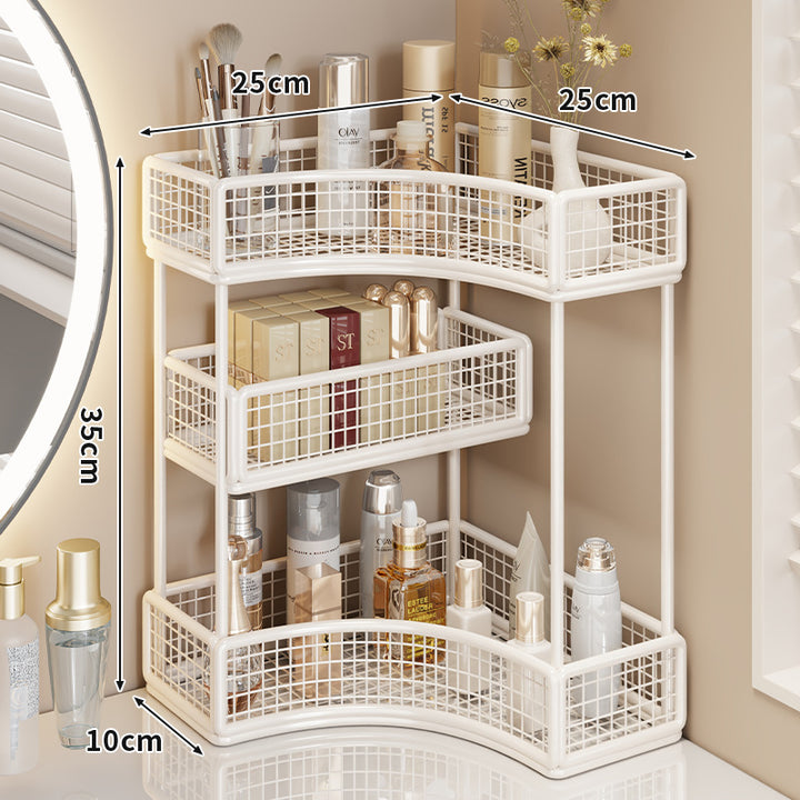 Drei-Tier-Eck-Mesh-Metall-Badregal-Organizer