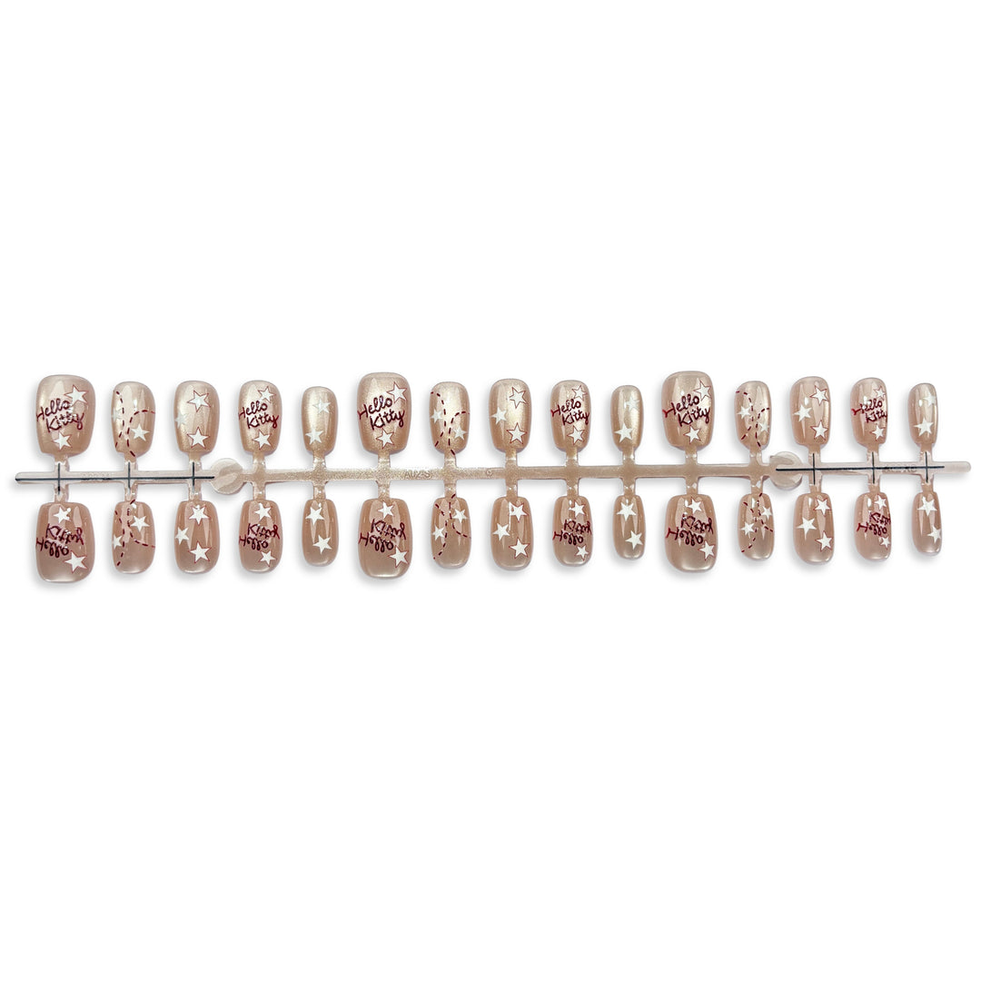 Dekoratives Press-On Nagelkunstset mit Stern Design