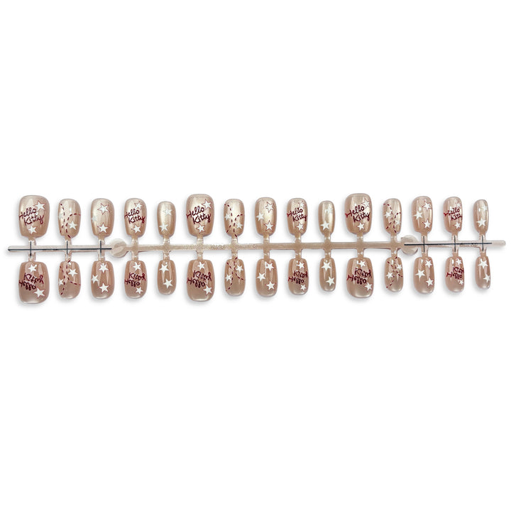 Dekoratives Press-On Nagelkunstset mit Stern Design