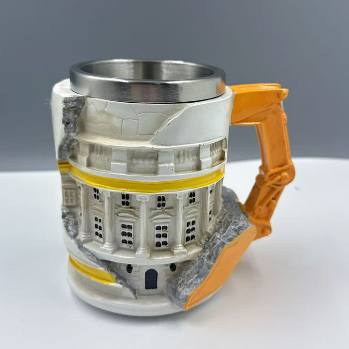 Kreativer Bauarbeiter Becher Karnz