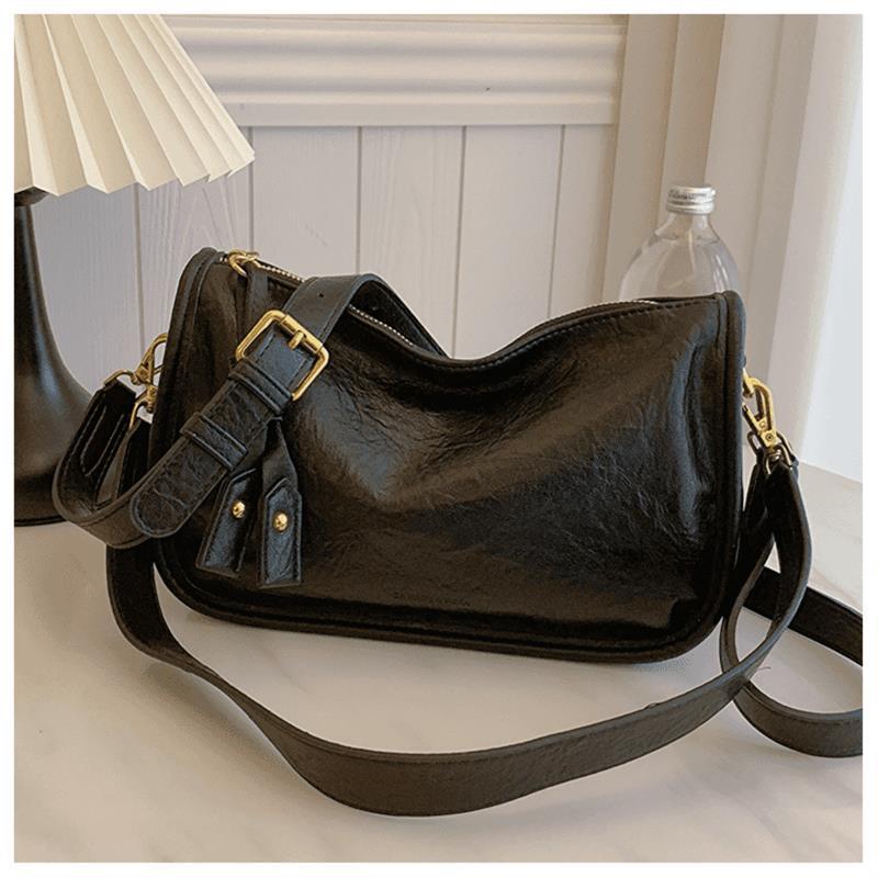 Premium strukturiertes Leder Schultertasche Karnz