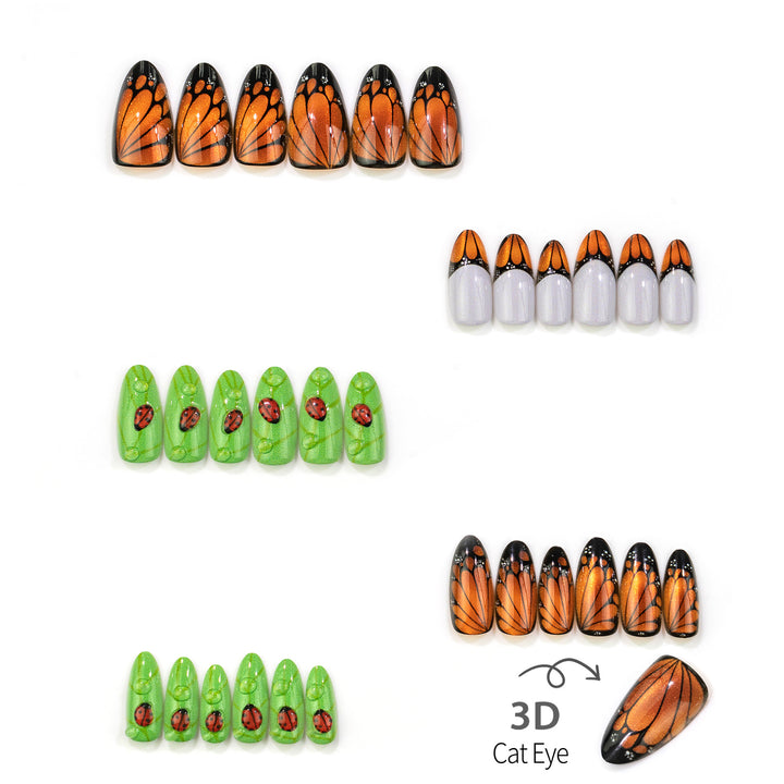 Künstlerisches manuelles 3D Press-On-Nägel Set