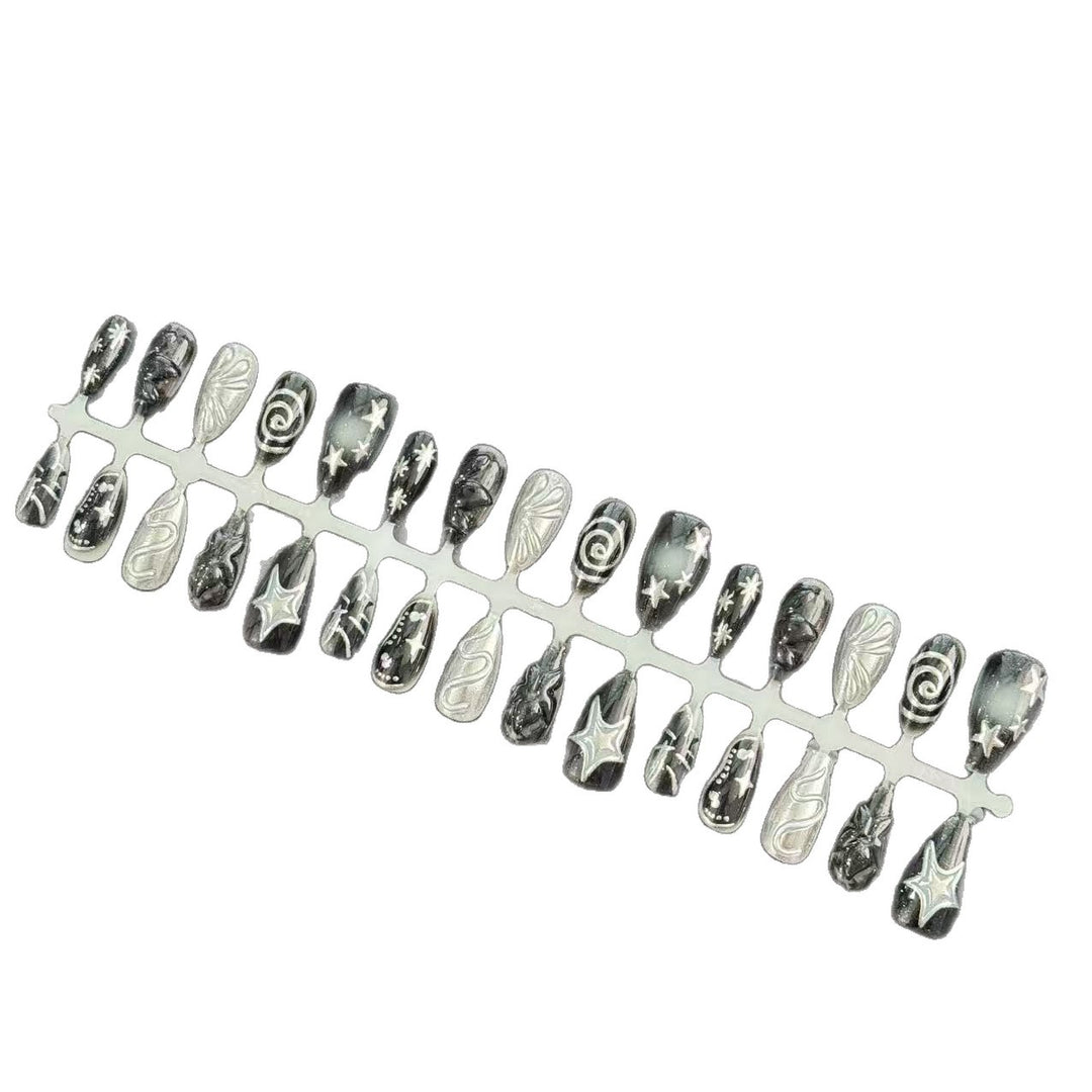 Künstlerisches schwarzes Nagelspitzen-Set Karnz