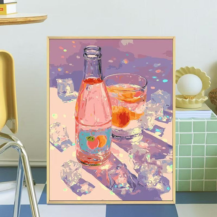 Retro-inspirierte Getränkeflaschen-Canvas-Kunst Karnz