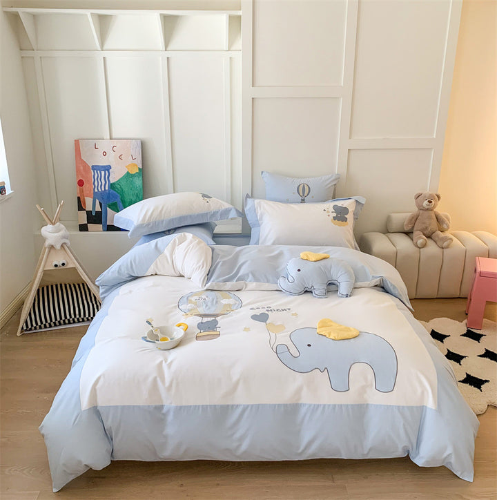Kinder-Reise-theme Baumwoll-Percale Bettbezug Set